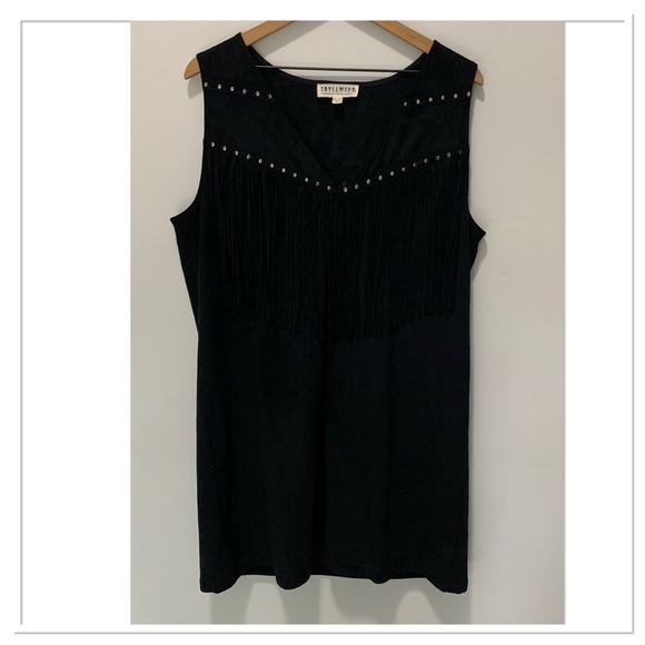 Idyllwind Queen Of Country Fringe Studded Mini Dress Black Size XXL - Picture 4 of 11